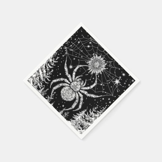 Spinne mit Mandala im magischen Netz Sternenhimmel Servet (Hoek)