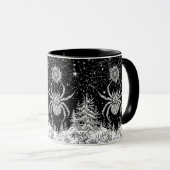 Spinne mit Mandala Netz magischer Sternenhimmel Mok (Voorkant rechts)