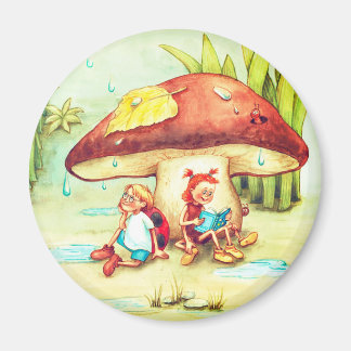 Spinne Sonja und Marienkäfer Kai unter einem Pilz Magneet