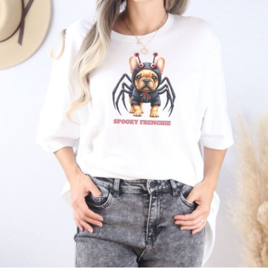 Spinnekostuum Franse Puppy Halloween  T-shirt