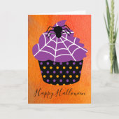 Spinnen cupcake Halloween thema Kaart (Voorkant)