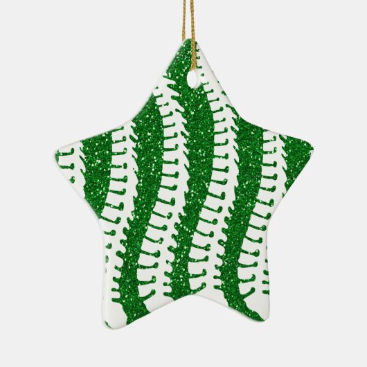 Spinnen en FAUX Glitter {groen} Star-versiering Keramisch Ornament (Rechts)