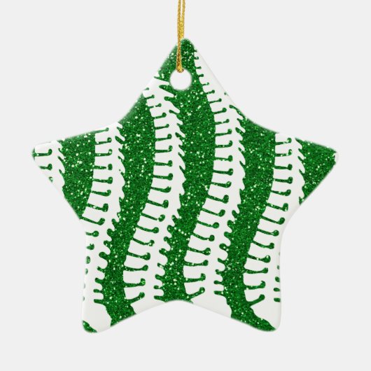 Spinnen en FAUX Glitter {groen} Star-versiering Keramisch Ornament (Voorkant)