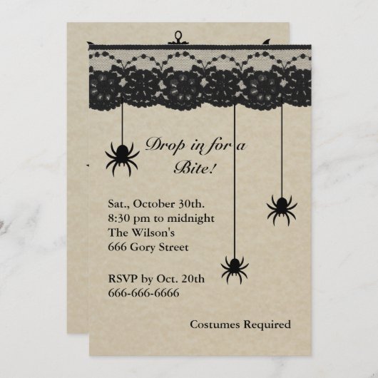 Spinnen en graafkostuums kaart (Voorkant / Achterkant)