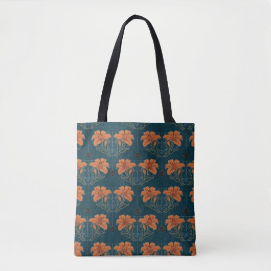 Spinnen en lelies, Dark Whimsy, Gothic Tote Bag (Voorkant)