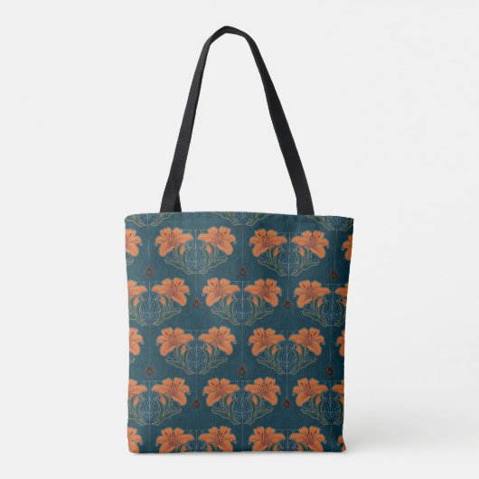 Spinnen en lelies, Dark Whimsy,  Gothic Tote Bag (Achterkant)