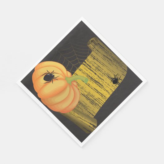 Spinnen en pompoen servet (Hoek)