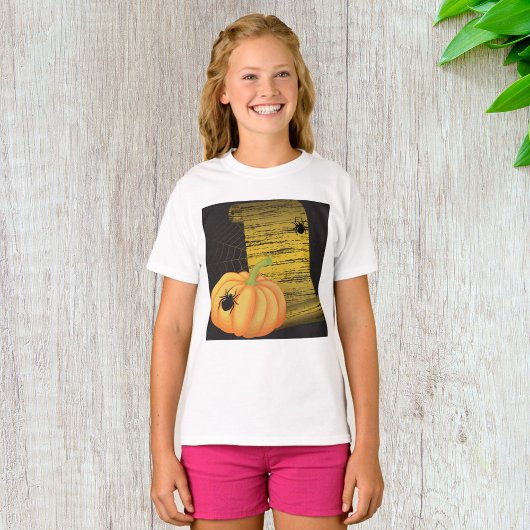 Spinnen en pompoen t-shirt