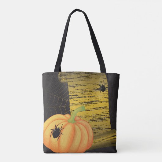 Spinnen en pompoen tote bag (Achterkant)