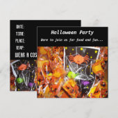 Spinnen en Pumpkins Halloween Party Invitation Kaart (Voorkant / Achterkant)