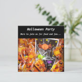 Spinnen en Pumpkins Halloween Party Invitation Kaart (Staand voorkant)
