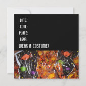 Spinnen en Pumpkins Halloween Party Invitation Kaart (Achterkant)