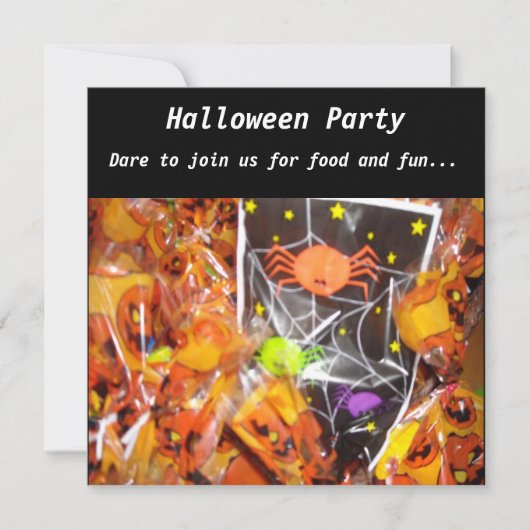 Spinnen en Pumpkins Halloween Party Invitation Kaart (Voorkant)