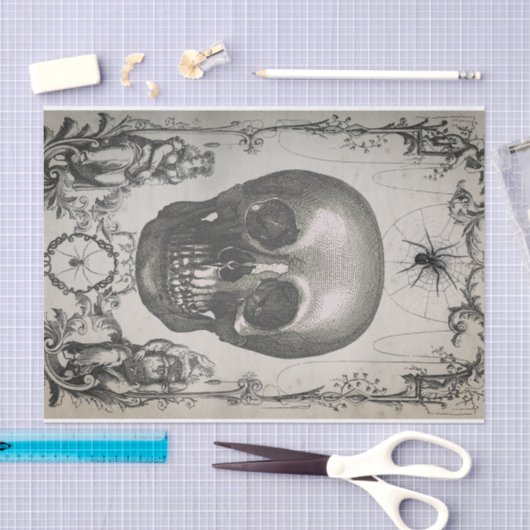 Spinnen en schedel Victoriaans Tissuepapier (Craft)