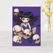 "Spinnen en schedels" Wenskaart Kaart (Gele Bloem)