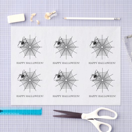 Spinnen en SpiderWeb Eenvoudige Gelukkige Hallowee Tissuepapier (Craft)