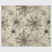  spinnen en webben Halloween-patroon Cadeaupapier (Vlak)