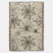  spinnen en webben Halloween-patroon Deken (Voorkant Verticaal)