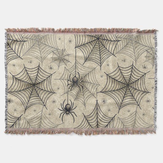  spinnen en webben Halloween-patroon Deken (Voorkant)
