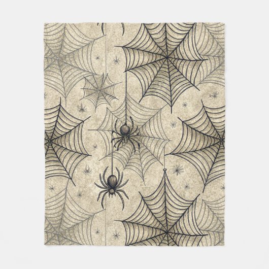  spinnen en webben Halloween-patroon Fleece Deken (Voorkant)