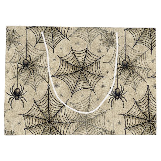 spinnen en webben Halloween-patroon Groot Cadeauzakje (Achterkant)