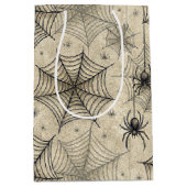  spinnen en webben Halloween-patroon Medium Cadeauzakje (Voorkant)