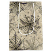  spinnen en webben Halloween-patroon Medium Cadeauzakje (Achterkant)