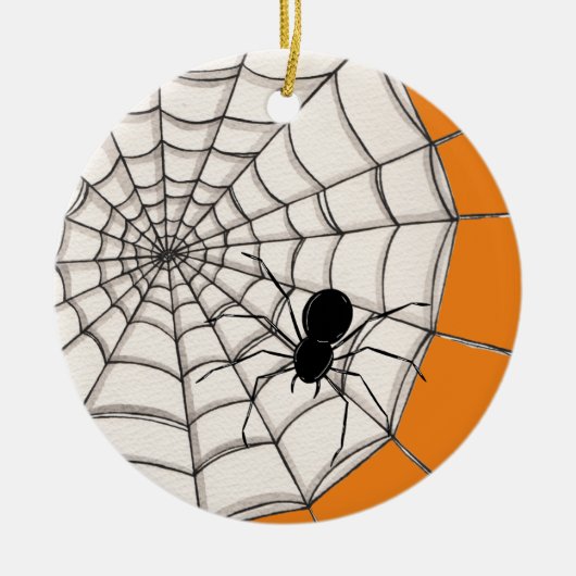Spinnen en webhalloween keramische sierelementen keramisch ornament (Voorkant)