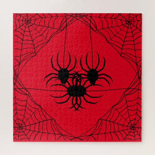 Spinnen en webpuzzel, 676 pcs, rood legpuzzel (Horizontaal)
