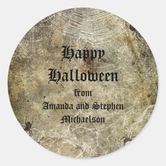 Spinnen en Webs Halloween sticker (Voorkant)