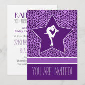 Spinnen figuur Skater met Paarse Cheetah Print Kaart (Voorkant / Achterkant)