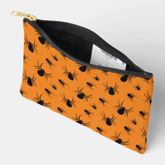 Spinnen Halloween patroon Zwart en Oranje Etui (Open)
