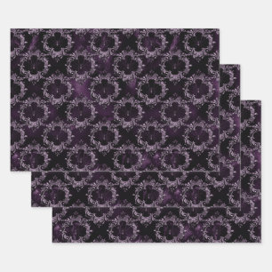 Spinnen in  Lijsten op Paars Inpakpapier Vel