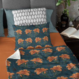 Spinnen & lelies Spookachtig Halloween  Patroon Fleece Deken