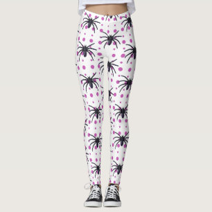 Spinnen met Paarse Stippen Halloween Leggings