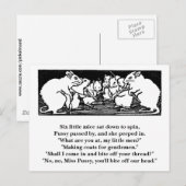 Spinnen Mice Nursery Rhyme Briefkaart (Voorkant / Achterkant)
