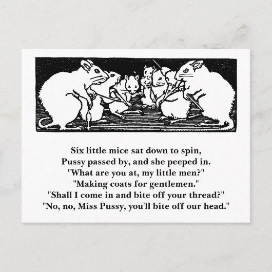 Spinnen Mice Nursery Rhyme Briefkaart (Voorkant)