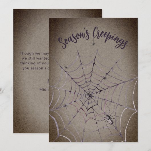 Spinnen op kerstfeestdag Kaart op spin (Voorkant / Achterkant)