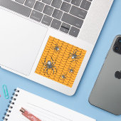 Spinnen op Parade Contour Sticker (Laptop met iPhone)