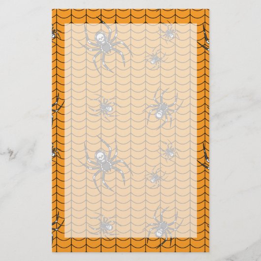 Spinnen op parelaarster briefpapier (Voorkant)
