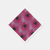 Spinnen op roze servet (Hoek)