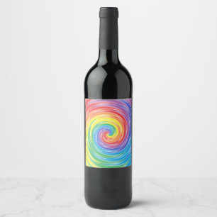 Spinnen regenboog wijn etiket