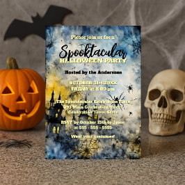 Spinnen spookachtige Halloween-feest Kaart