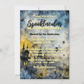 Spinnen spookachtige Halloween-feest Kaart (Voorkant)