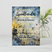 Spinnen spookachtige Halloween-feest Kaart (Staand voorkant)