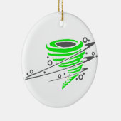 Spinnen van groene tornado keramisch ornament (Rechts)