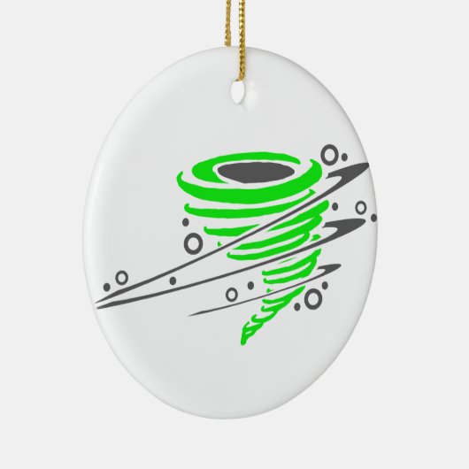 Spinnen van groene tornado keramisch ornament (Rechts)