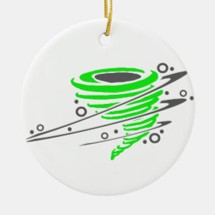 Spinnen van groene tornado keramisch ornament
