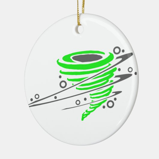 Spinnen van groene tornado keramisch ornament (Links)