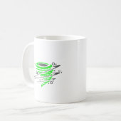 Spinnen van groene tornado koffiemok (Voorkant links)